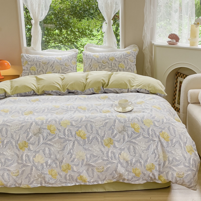 91家纺网 家纺一手货源 找家纺 感遇家纺 2023新款印花系列全棉生态磨毛加厚四件套 漫森