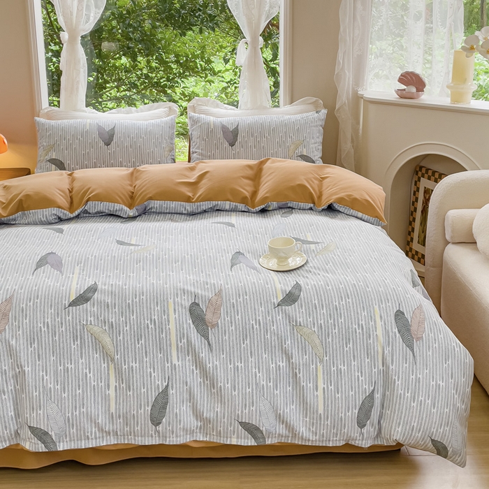 91家纺网 家纺一手货源 找家纺 感遇家纺 2023新款印花系列全棉生态磨毛加厚四件套 秋凉