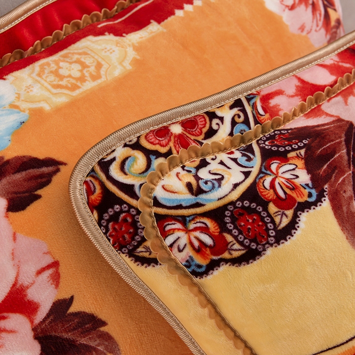 91家纺网 家纺一手货源 找家纺 金柚子 2024新款加厚牛奶绒四件套 繁花嫣然