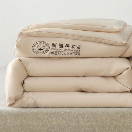 91家纺网 家纺一手货源 找家纺 魅图2025新款水洗棉新疆棉花被冬被春秋被子学生宿舍四季被芯 卡其
