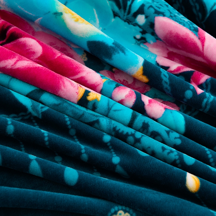 91家纺网 家纺一手货源 找家纺 金柚子 2024新款加厚牛奶绒四件套 富贵袭人