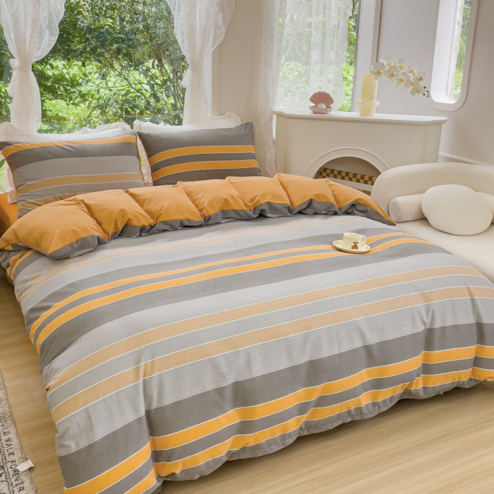 91家纺网 家纺一手货源 找家纺 感遇家纺 2023新款印花系列全棉生态磨毛加厚四件套 简一