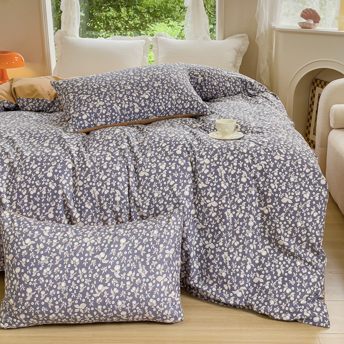 91家纺网 家纺一手货源 找家纺 感遇家纺 2023新款印花系列全棉生态磨毛加厚四件套 尔樱