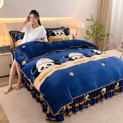 91家纺网 家纺一手货源 找家纺 （总）金柚子 2024新款加厚牛奶绒四件套