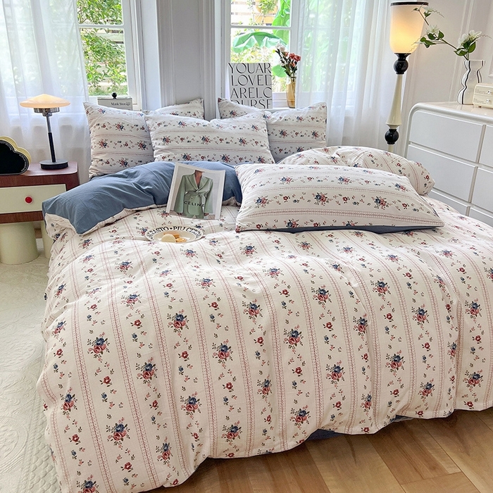 91家纺网 家纺一手货源 找家纺 妖妖家纺 2023新款有氧提花小竺棉印花四件套 倾城