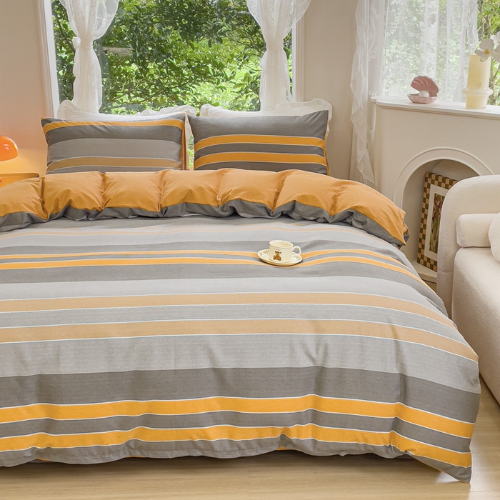 91家纺网 家纺一手货源 找家纺 感遇家纺 2023新款印花系列全棉生态磨毛加厚四件套 简一