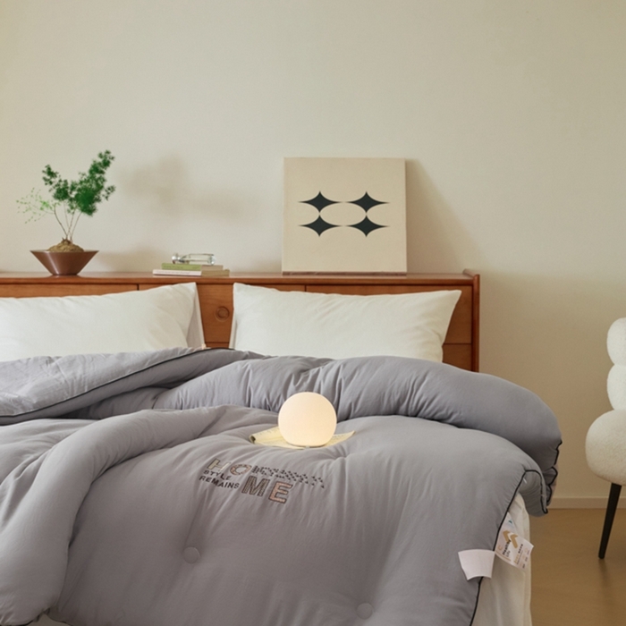 91家纺网 家纺一手货源 找家纺 瑞驰家纺 2023新款A类水洗棉科尔特大豆被系列（风格二） 科尔特-烟雨灰