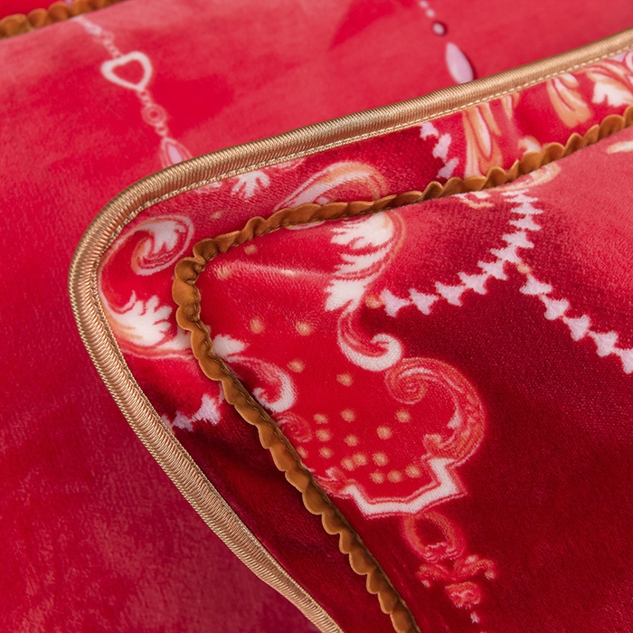 91家纺网 家纺一手货源 找家纺 金柚子 2024新款加厚牛奶绒四件套 卷珠帘