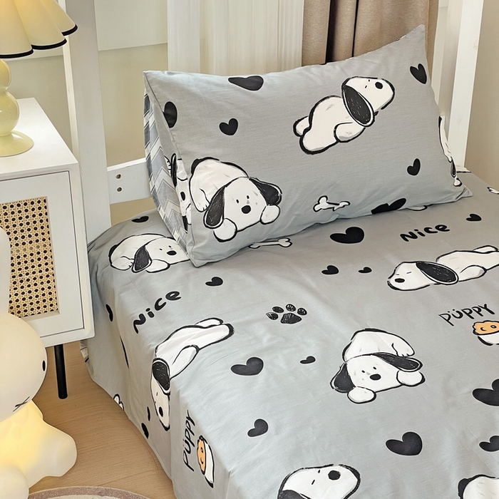 91家纺网 家纺一手货源 找家纺 名兮家居 2023新款全棉简约印花枕套 可爱萌宠