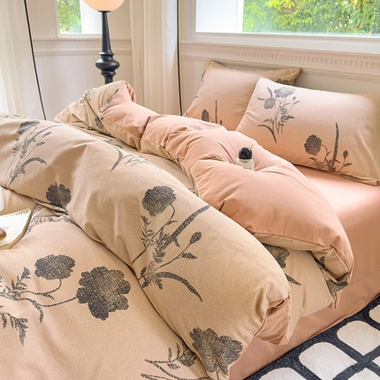 91家纺网 家纺一手货源 找家纺 （总）田野 2023新款全棉加厚活性磨毛四件套