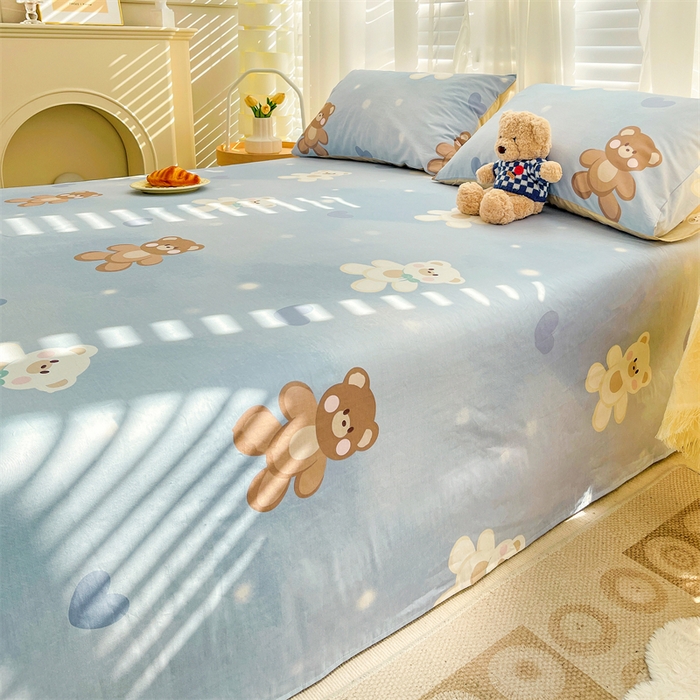 91家纺网 家纺一手货源 找家纺 名兮家居 2023新款全棉简约印花枕套 抱抱熊