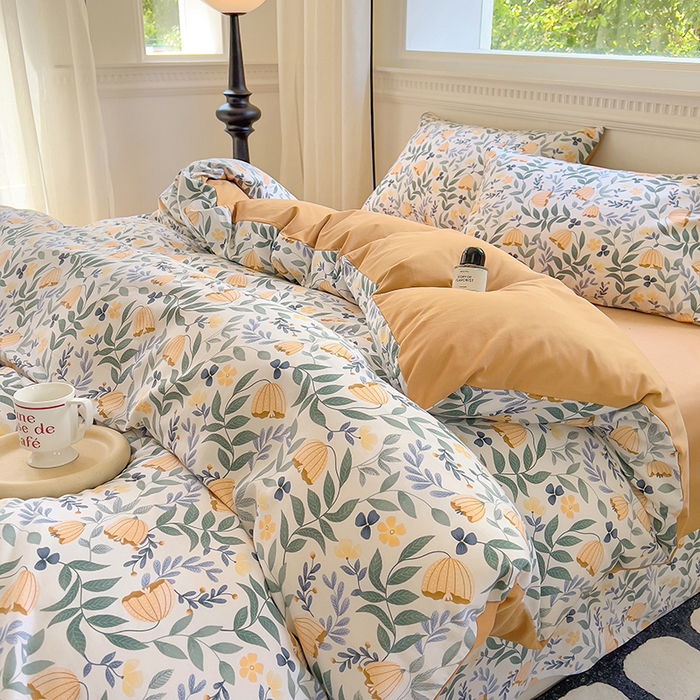 91家纺网 家纺一手货源 找家纺 田野 2023新款全棉加厚活性磨毛四件套 春意