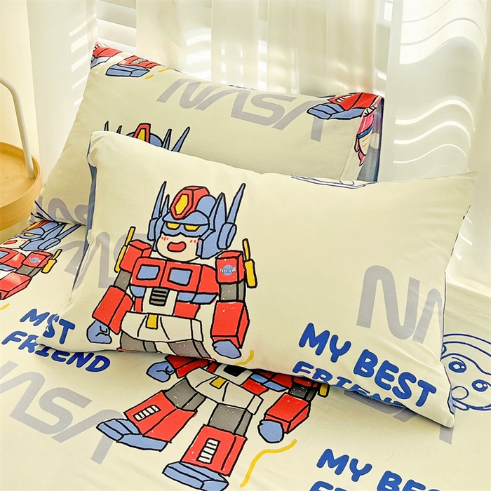 91家纺网 家纺一手货源 找家纺 名兮家居 2023新款全棉简约印花枕套 机器小新