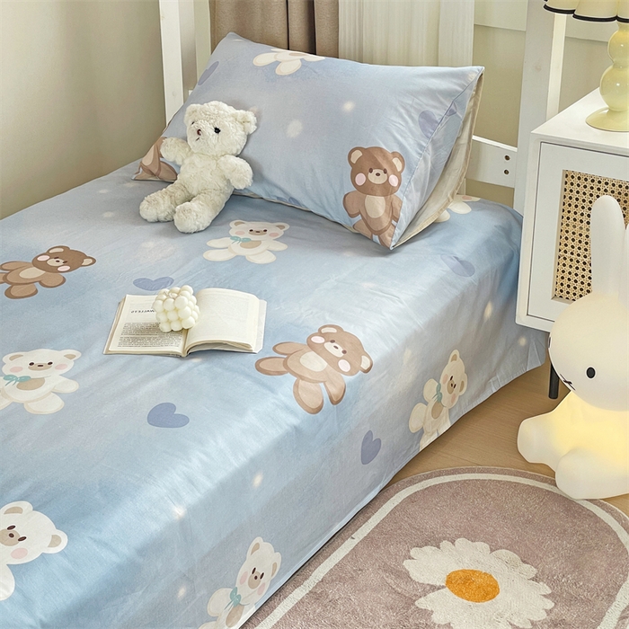 91家纺网 家纺一手货源 找家纺 名兮家居 2023新款全棉简约印花枕套 抱抱熊