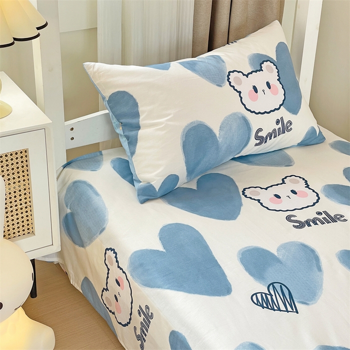 91家纺网 家纺一手货源 找家纺 名兮家居 2023新款全棉简约印花枕套 波波熊