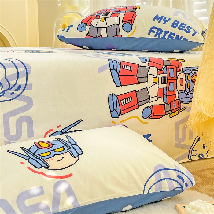 91家纺网 家纺一手货源 找家纺 名兮家居 2023新款全棉简约印花枕套 机器小新