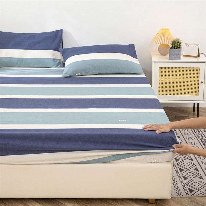 91家纺网 家纺一手货源 找家纺 首爱家纺 2025新款纯棉老粗布床笠 欢乐