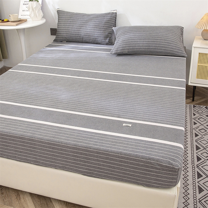 91家纺网 家纺一手货源 找家纺 棉乐町 2025新款老粗布床笠 冷灰