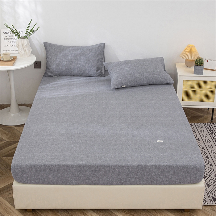 91家纺网 家纺一手货源 找家纺 棉乐町 2025新款老粗布床笠 浅灰