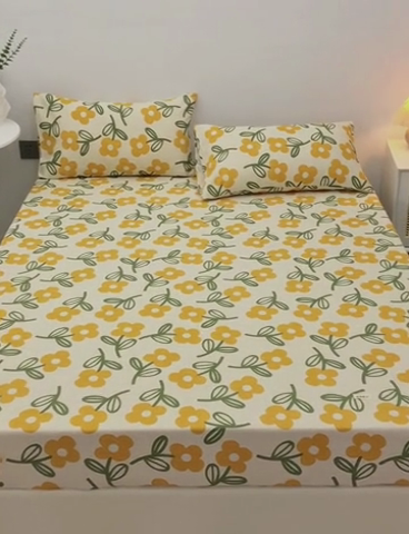 91家纺网 家纺一手货源 找家纺 棉乐町 2025新款老粗布床笠 花颜