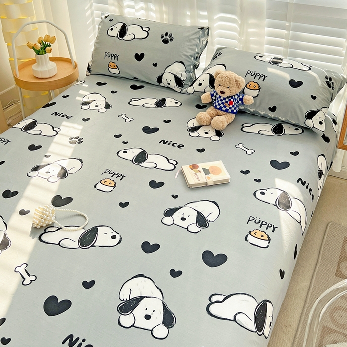 91家纺网 家纺一手货源 找家纺 名兮家居 2023新款全棉简约印花枕套 可爱萌宠