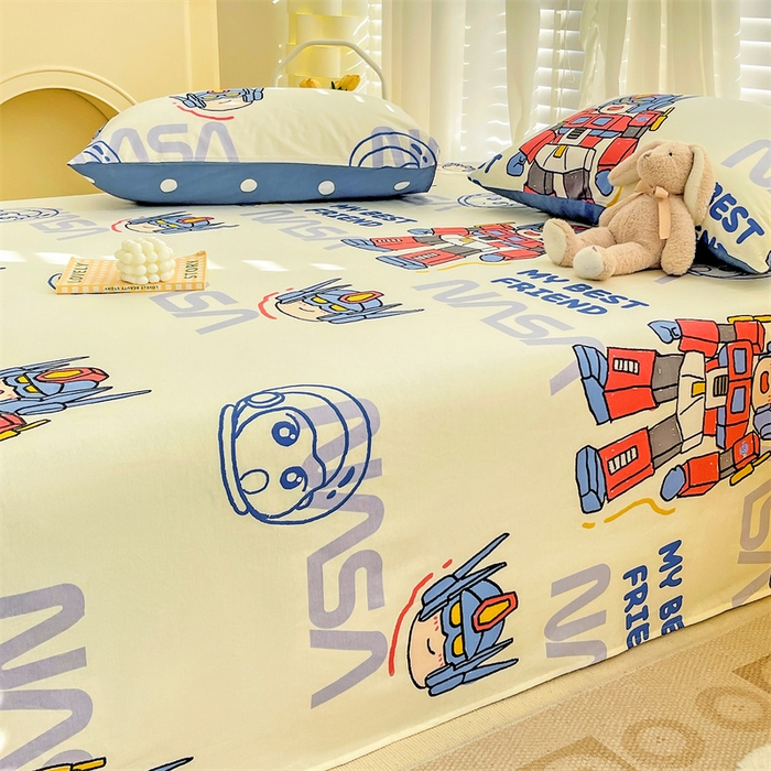 91家纺网 家纺一手货源 找家纺 名兮家居 2023新款全棉简约印花枕套 机器小新