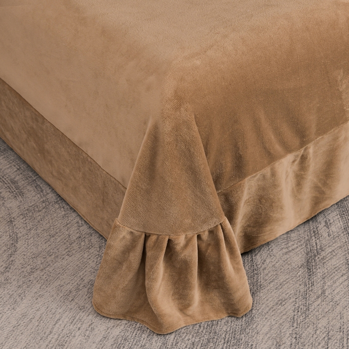 91家纺网 家纺一手货源 找家纺 爱洛 2023新款纯色高克重兔毛绒四件套 摩咖-陀