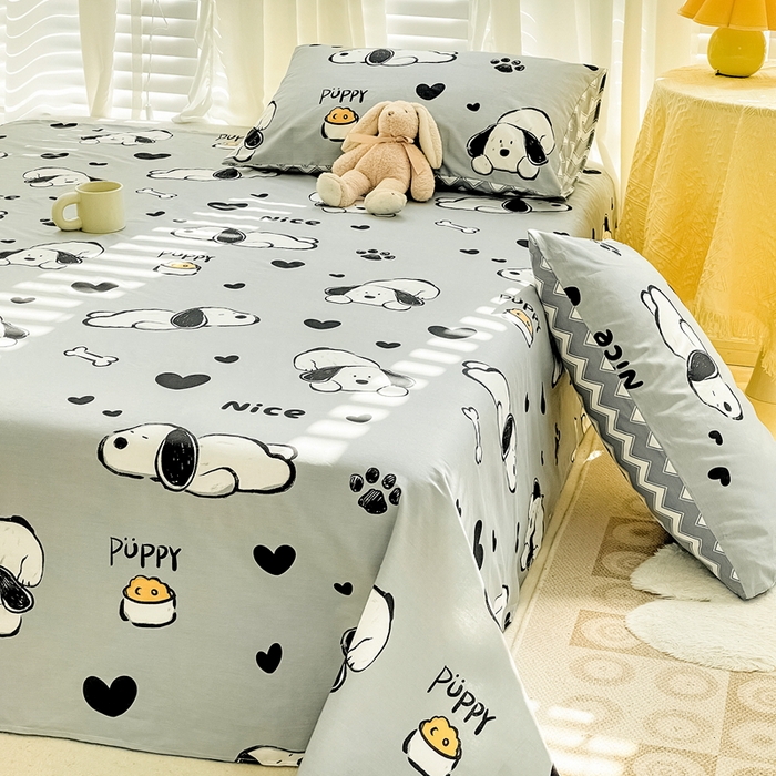 91家纺网 家纺一手货源 找家纺 名兮家居 2023新款全棉简约印花枕套 可爱萌宠