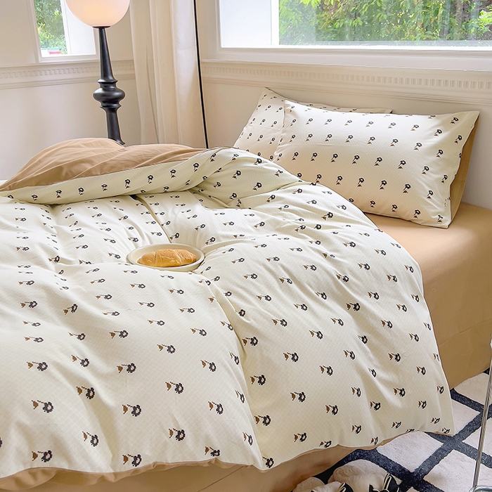 91家纺网 家纺一手货源 找家纺 田野 2023新款全棉加厚活性磨毛四件套 婷锦