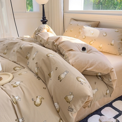 91家纺网 家纺一手货源 找家纺 （总）田野 2023新款全棉加厚活性磨毛四件套