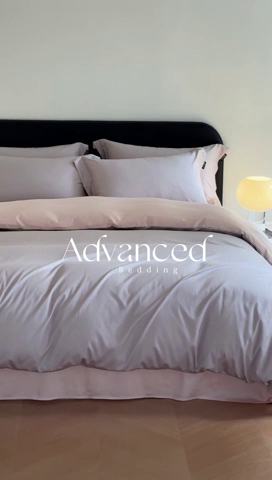 91家纺网 家纺一手货源 找家纺 618家纺2023新款A类50S100支长绒棉全棉双拼炫拼系列四件套 炫拼-月灰粉