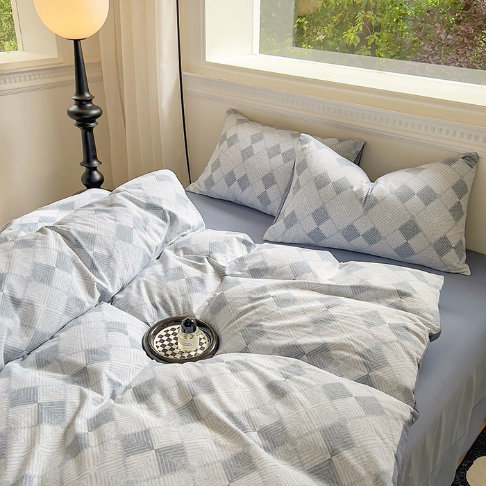 91家纺网 家纺一手货源 找家纺 田野 2023新款全棉加厚活性磨毛四件套 格律时尚