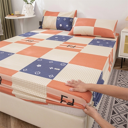 91家纺网 家纺一手货源 找家纺 棉乐町 2025新款老粗布床笠 简尚