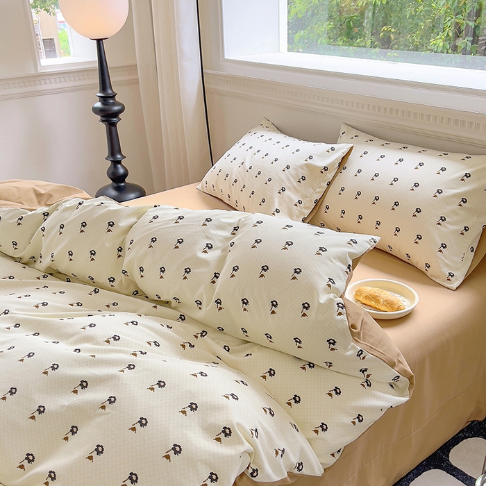 91家纺网 家纺一手货源 找家纺 田野 2023新款全棉加厚活性磨毛四件套 婷锦