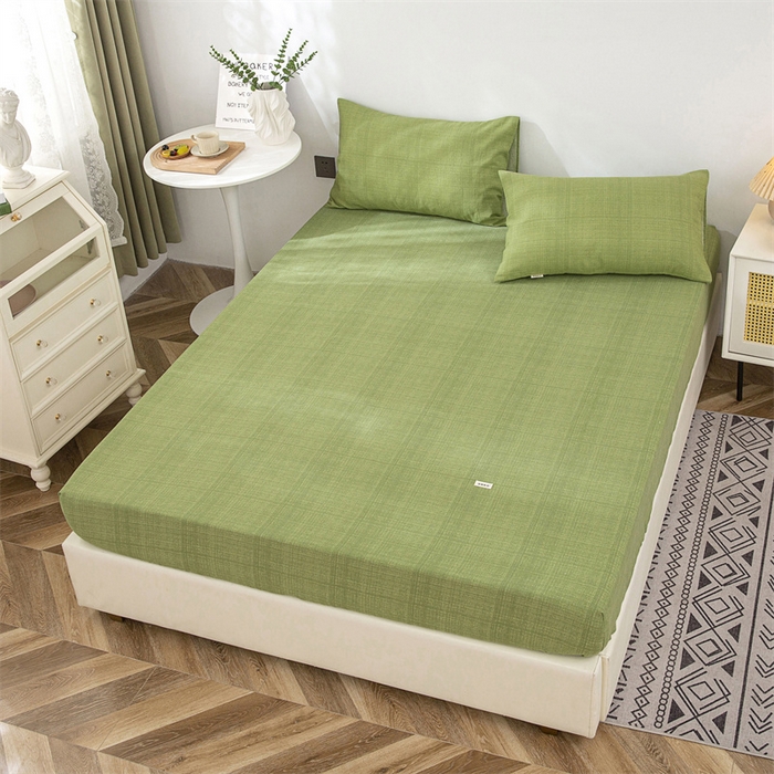 91家纺网 家纺一手货源 找家纺 棉乐町 2025新款老粗布床笠 嫩绿