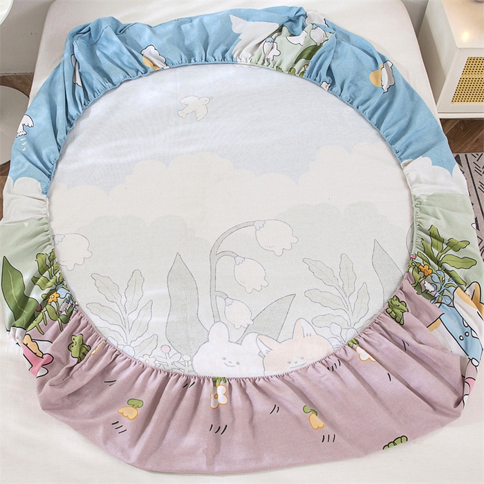 91家纺网 家纺一手货源 找家纺 棉乐町 2025新款老粗布床笠 沐恋