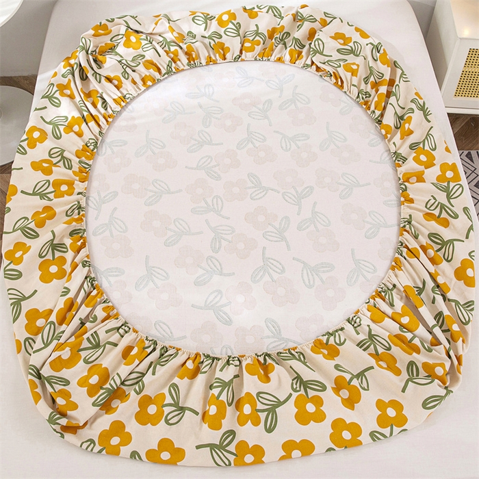 91家纺网 家纺一手货源 找家纺 首爱家纺 2025新款纯棉老粗布床笠 花颜