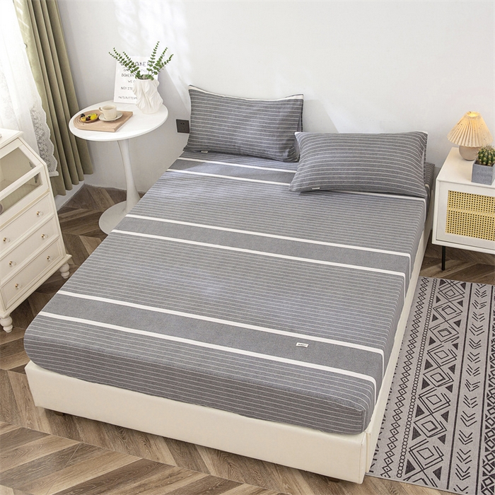 91家纺网 家纺一手货源 找家纺 棉乐町 2025新款老粗布床笠 冷灰