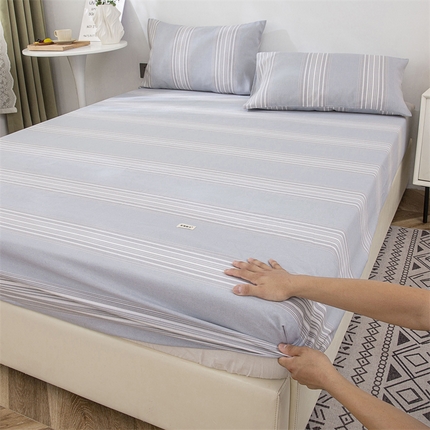 91家纺网 家纺一手货源 找家纺 棉乐町 2025新款老粗布床笠 淡雅