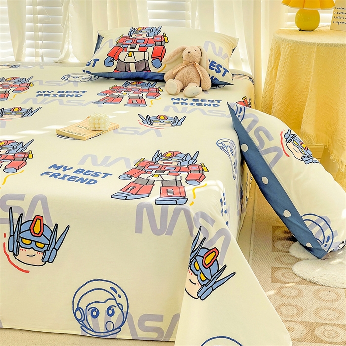 91家纺网 家纺一手货源 找家纺 名兮家居 2023新款全棉简约印花枕套 机器小新