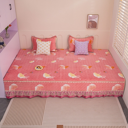 91家纺网 家纺一手货源 找家纺 （总）手艺人 2025新款牛奶绒炕盖榻榻米炕垫新款蕾丝边K279-K303