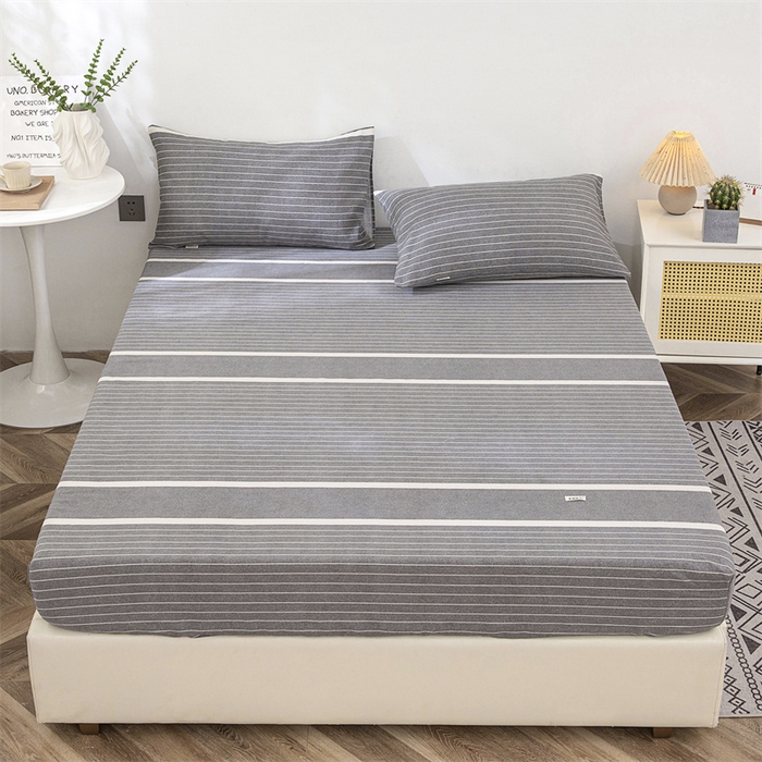 91家纺网 家纺一手货源 找家纺 棉乐町 2025新款老粗布床笠 冷灰