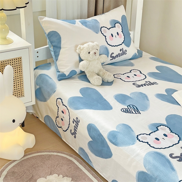 91家纺网 家纺一手货源 找家纺 名兮家居 2023新款全棉简约印花枕套 波波熊