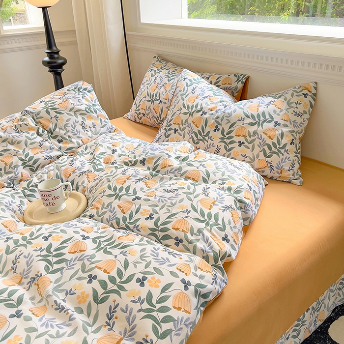 91家纺网 家纺一手货源 找家纺 田野 2023新款全棉加厚活性磨毛四件套 春意