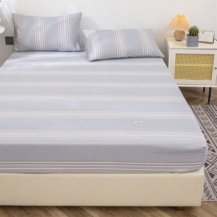 91家纺网 家纺一手货源 找家纺 棉乐町 2025新款老粗布床笠 淡雅