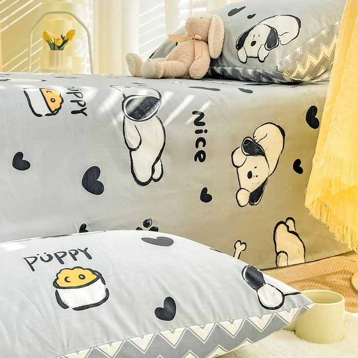 91家纺网 家纺一手货源 找家纺 名兮家居 2023新款全棉简约印花枕套 可爱萌宠