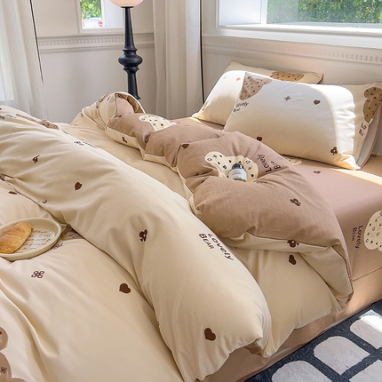 田野 2023新款全棉加厚活性磨毛四件套 幸运日