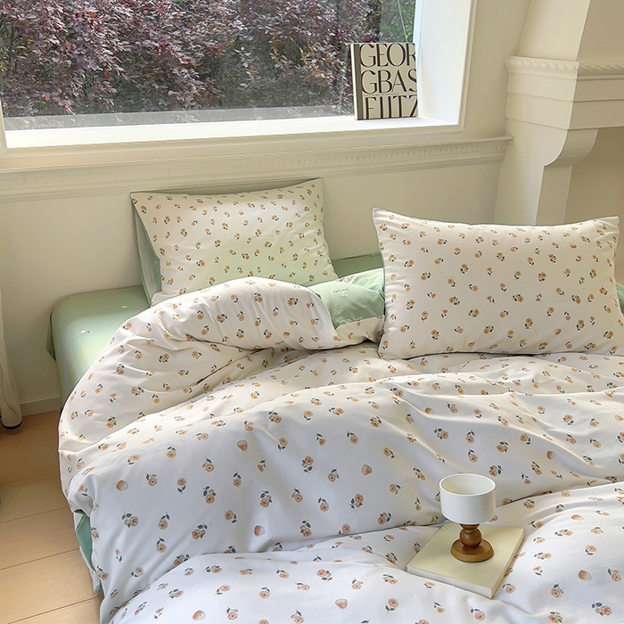 91家纺网 家纺一手货源 找家纺 田野 2023新款全棉加厚活性磨毛四件套 花蜜