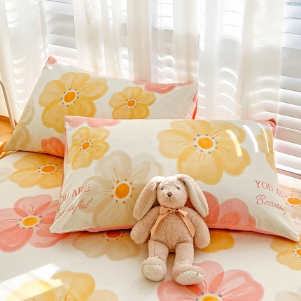 名兮家居 2023新款全棉简约印花枕套 春暖花开