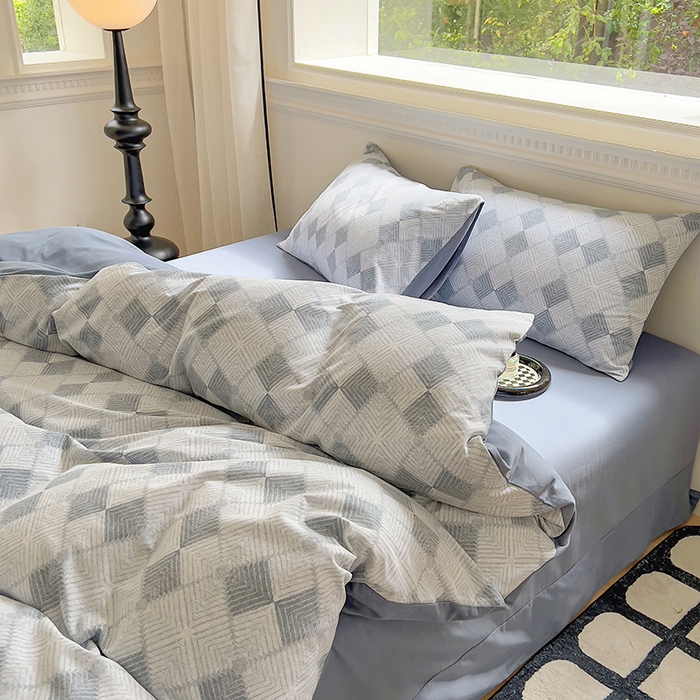 91家纺网 家纺一手货源 找家纺 田野 2023新款全棉加厚活性磨毛四件套 格律时尚